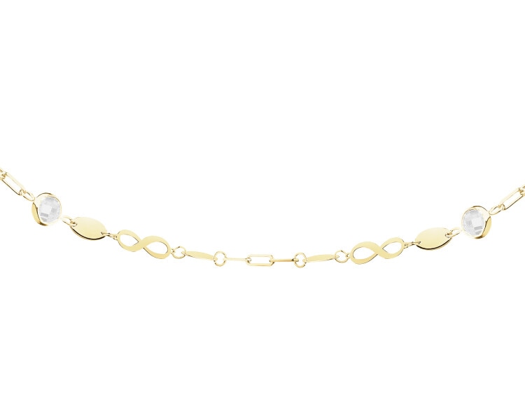 8 K Yellow Gold Bracelet with Cubic Zirconia