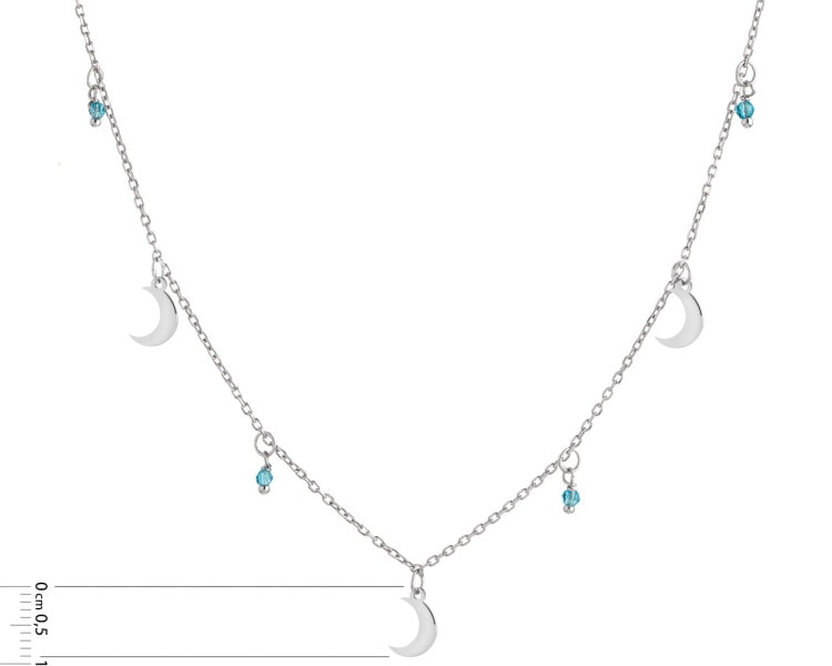 Stříbrný náhrdelník s broušeným sklem - měsíce