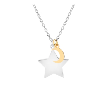 Stříbrný náhrdelník - hvězda, půlměsíc