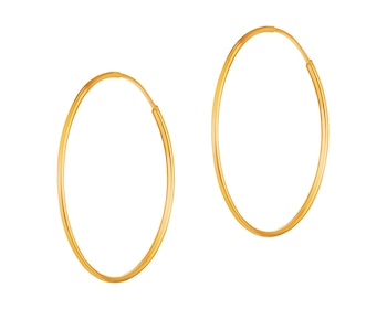 Złote kolczyki szarnir - koła, 21 mm