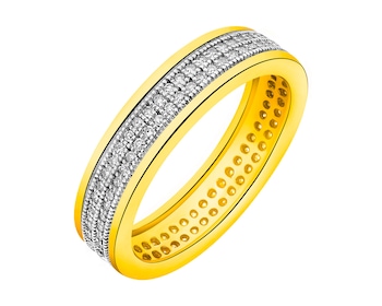 Pierścionek z żółtego złota z diamentami - Eternity 0,32 ct - próba 585
