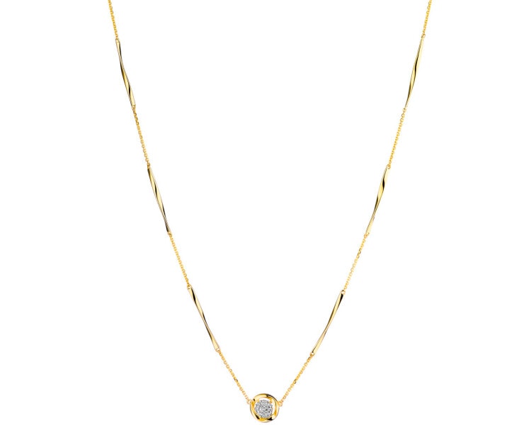 Zlatý náhrdelník s brilianty 0,03 ct - ryzost 585
