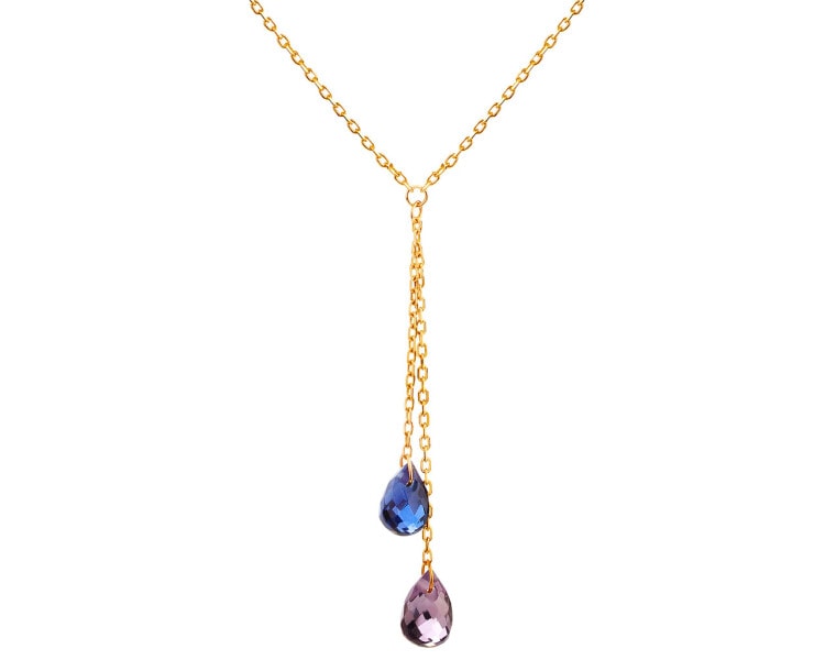 14 K Yellow Gold Necklace with Synthetic Quartz