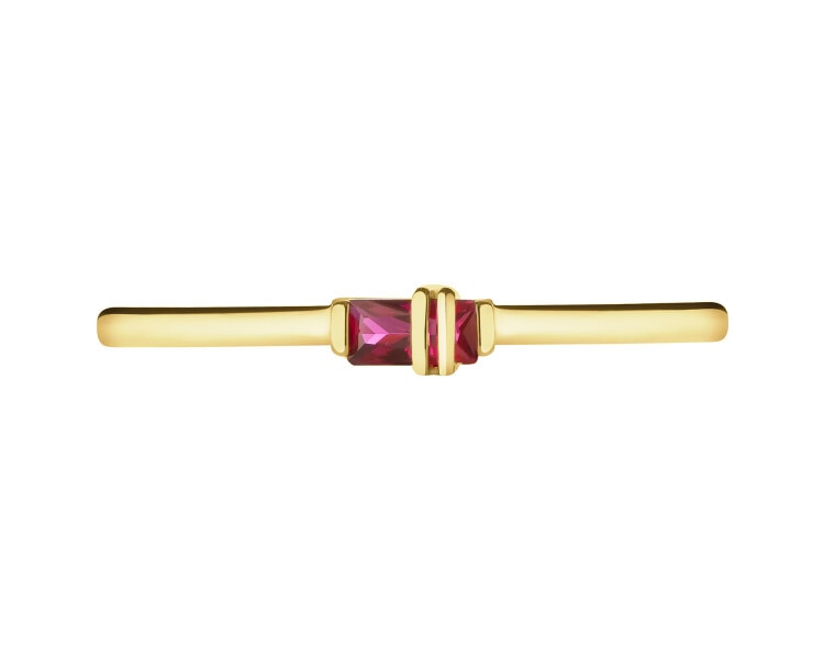 8 K Yellow Gold Ring with Synthetic Ruby