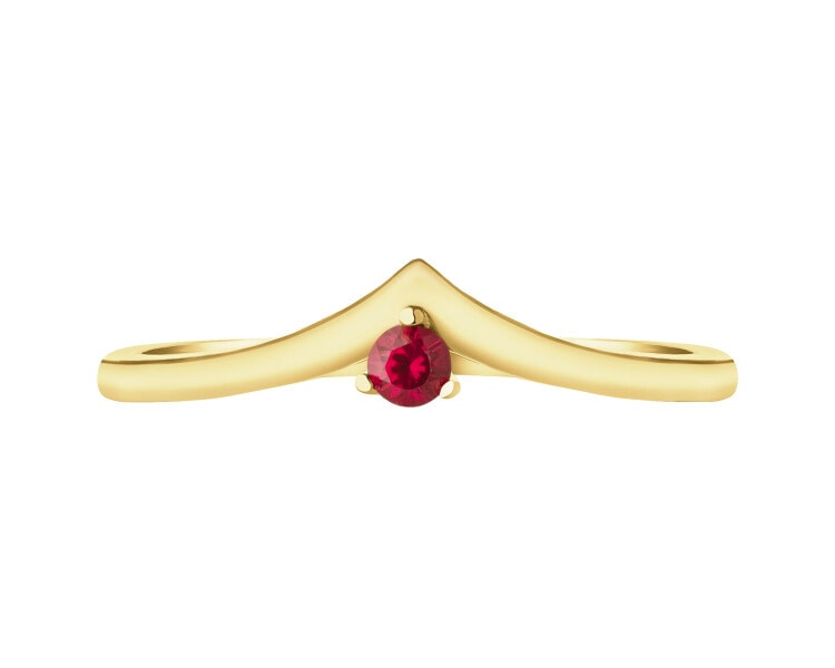 8 K Yellow Gold Ring with Synthetic Ruby