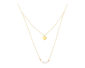 14 K Yellow Gold Necklace with Pearl