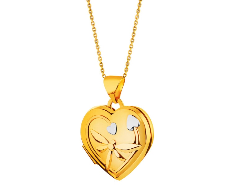 9 K Rhodium-Plated Yellow Gold Pendant 