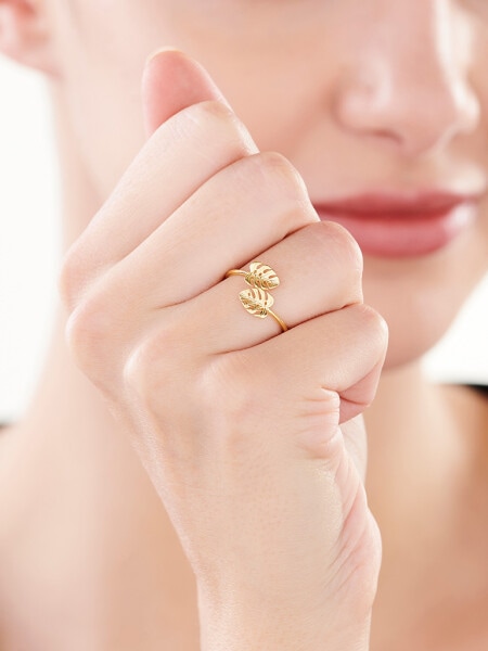 Złoty pierścionek - liście monstery