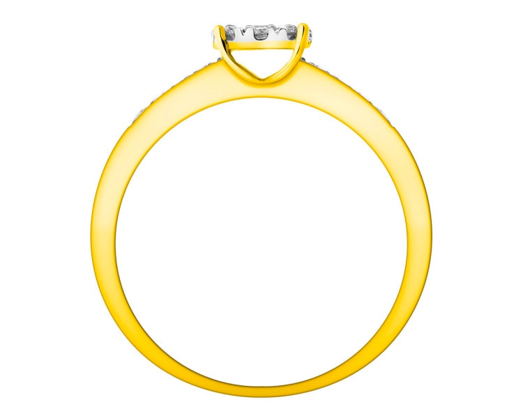 585 Yellow And White Gold Plated Ring with Diamonds 0,21 ct - fineness 585
