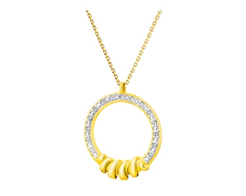 Zlatý náhrdelník s diamanty - kroužek 0,04 ct - ryzost 585