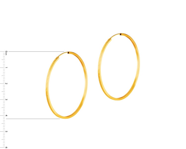 Zlaté náušnice - kruhy, 42 mm