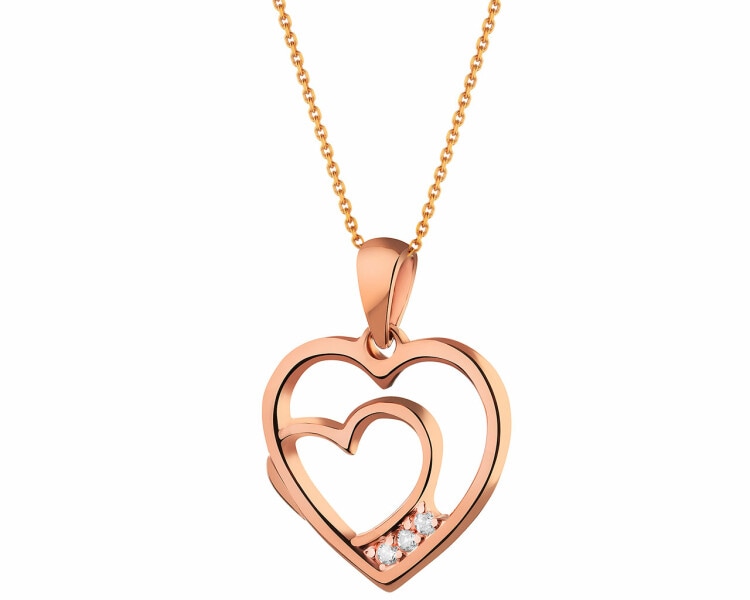 8 K Pink Gold Pendant with Cubic Zirconia