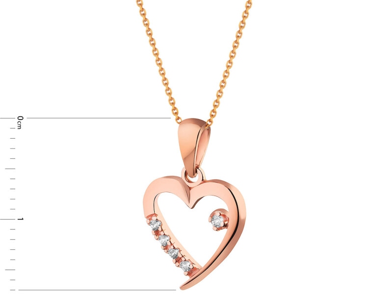 14 K Pink Gold Pendant with Cubic Zirconia