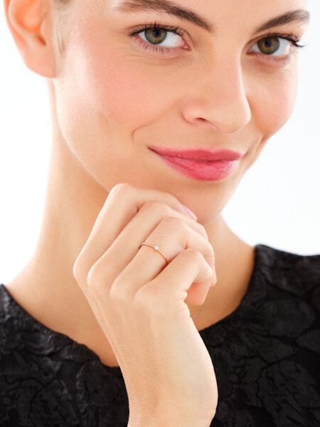 Yellow and white gold ring with brilliant - 0,01 ct - fineness 375