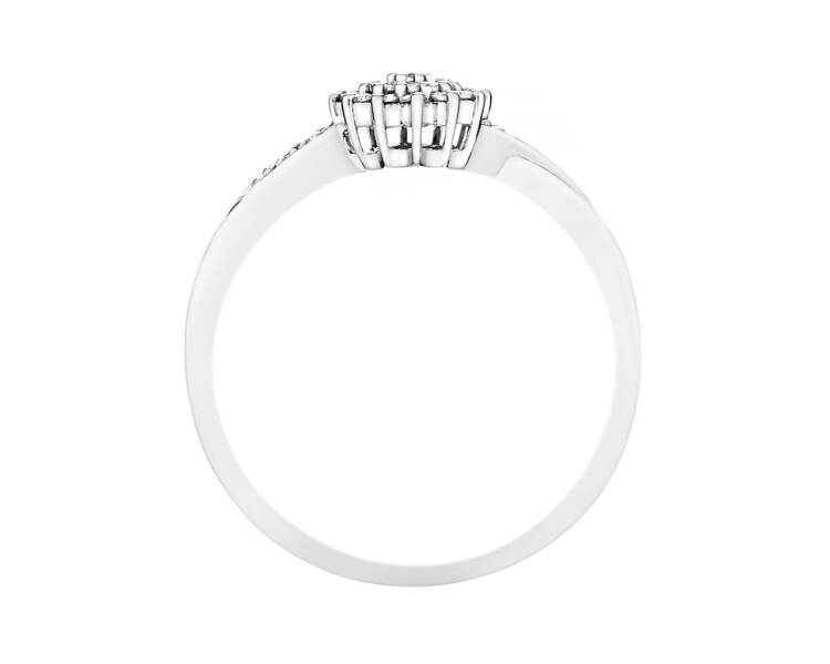 14 K White Gold Ring with Diamonds 0,12 ct - fineness 9 K