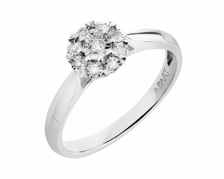 Prsten z bílého zlata s diamanty 0,05 ct - ryzost 585