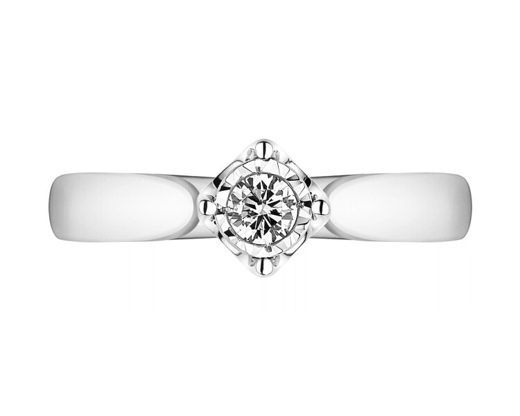Prsten z bílého zlata s briliantem - 0,08 ct - ryzost 585