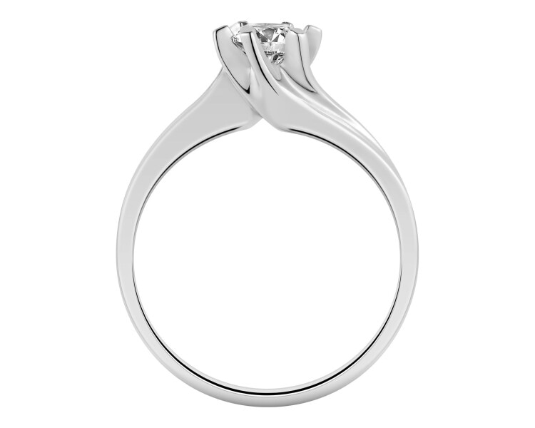 Prsten z bílého zlata s briliantem - SI1/H - 0,44 ct - ryzost 585