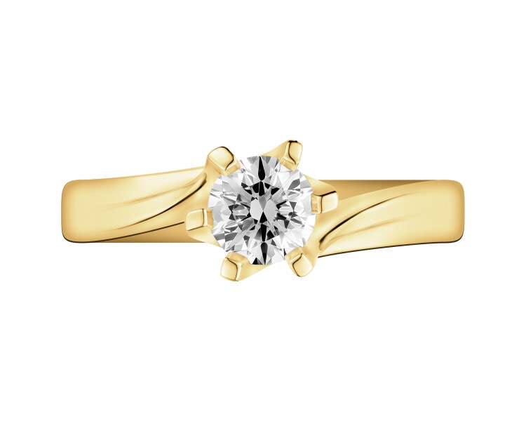 Zlatý prsten s briliantem - SI2/H - 0,44 ct - ryzost 585