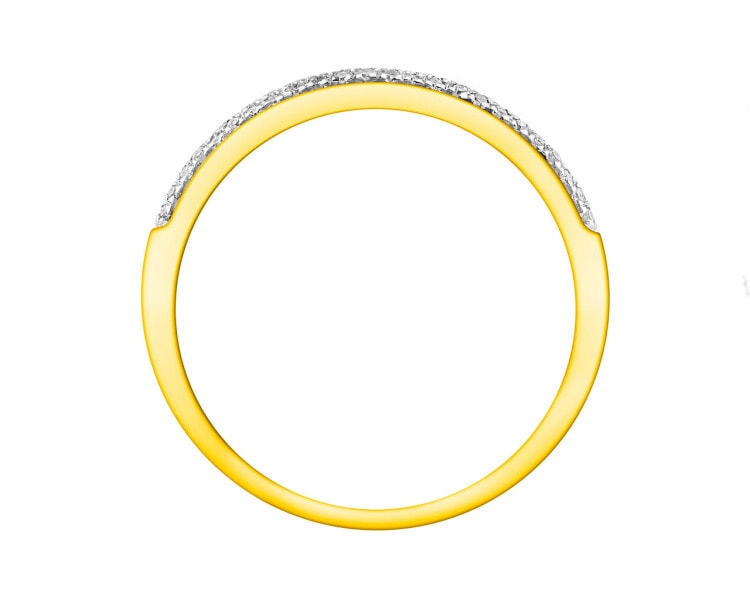 Pierścionek z żółtego złota z diamentami 0,12 ct - próba 585