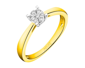 Zlatý prsten s brilianty 0,07 ct - ryzost 585
