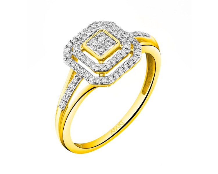Zlatý prsten s brilianty 0,26 ct - ryzost 585