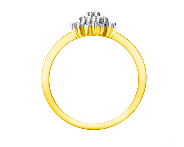 Zlatý prsten s diamanty 0,26 ct - ryzost 585