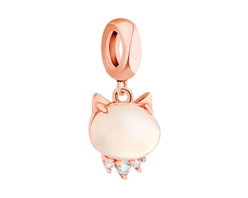 Gold-Plated Silver Pendant with Chalcedony