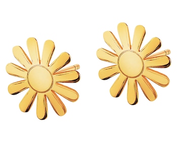 Gold plated silver earrings - flowers