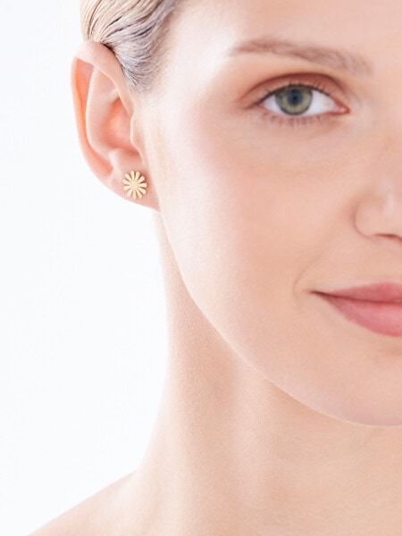 Gold plated silver earrings - flowers