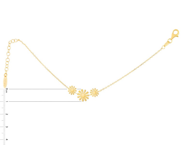Bransoletka srebrna - kwiaty