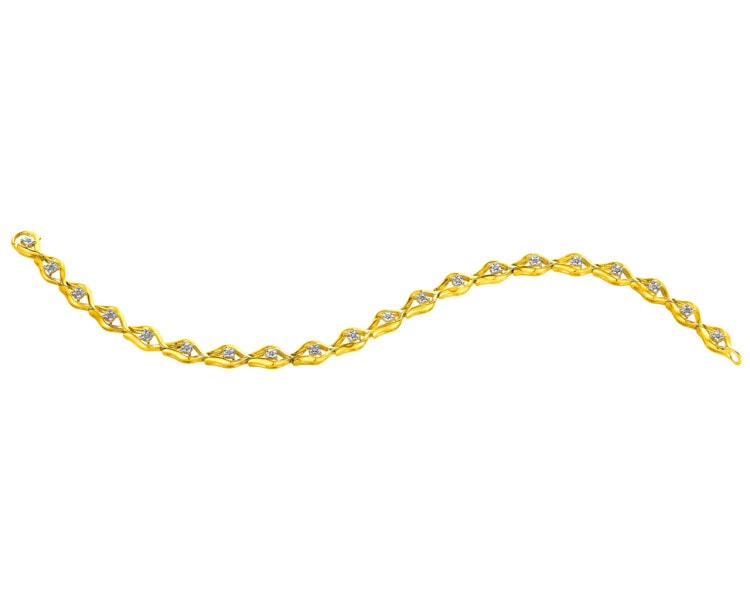 Bransoletka z żółtego złota z diamentami 0,10 ct - próba 585