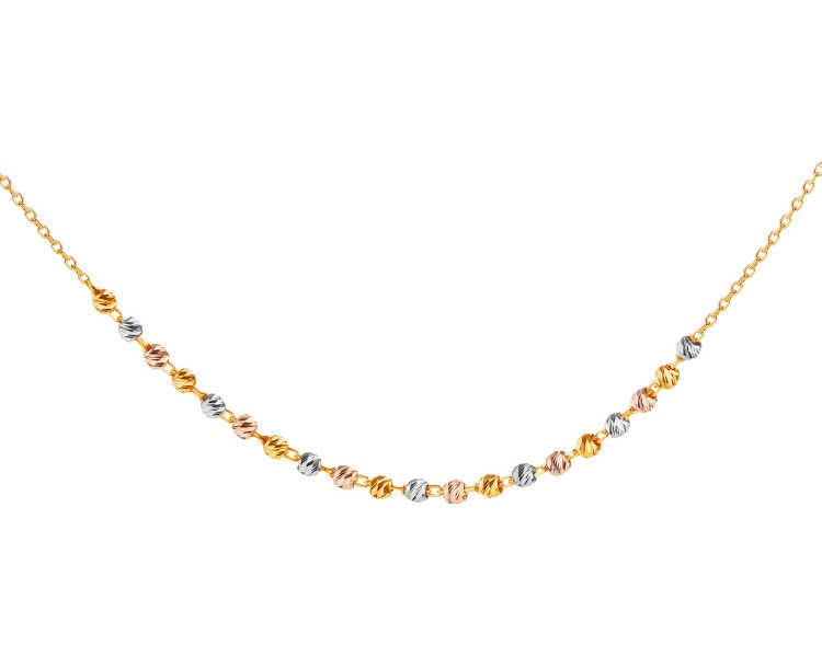 14 K Yellow Gold, White Gold, Pink Gold Necklace