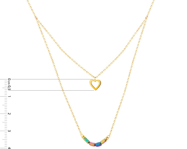 14 K Yellow Gold Necklace with Hematite