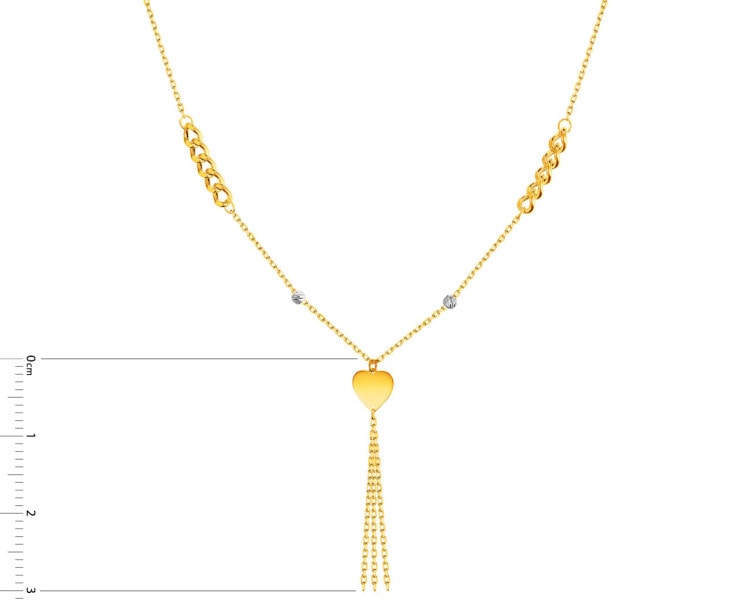 8 K Rhodium-Plated Yellow Gold Necklace