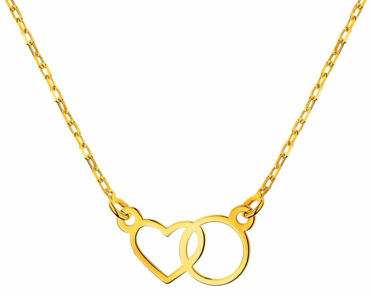 Zlatý náhrdelník, anker - srdce, kruh