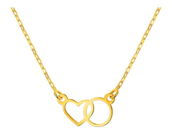 Zlatý náhrdelník, anker - srdce, kruh