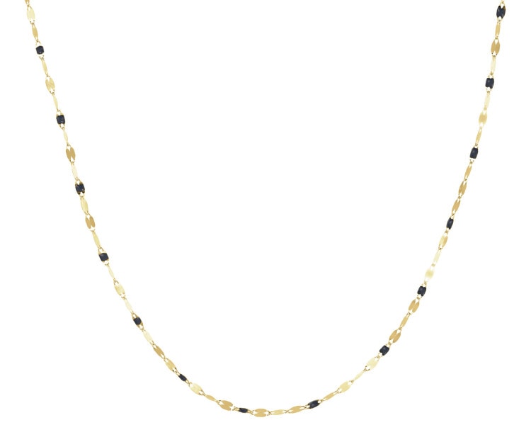 Złoty naszyjnik z emalią, skręcone blaszki