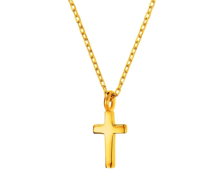 14 K Yellow Gold Necklace with Cubic Zirconia