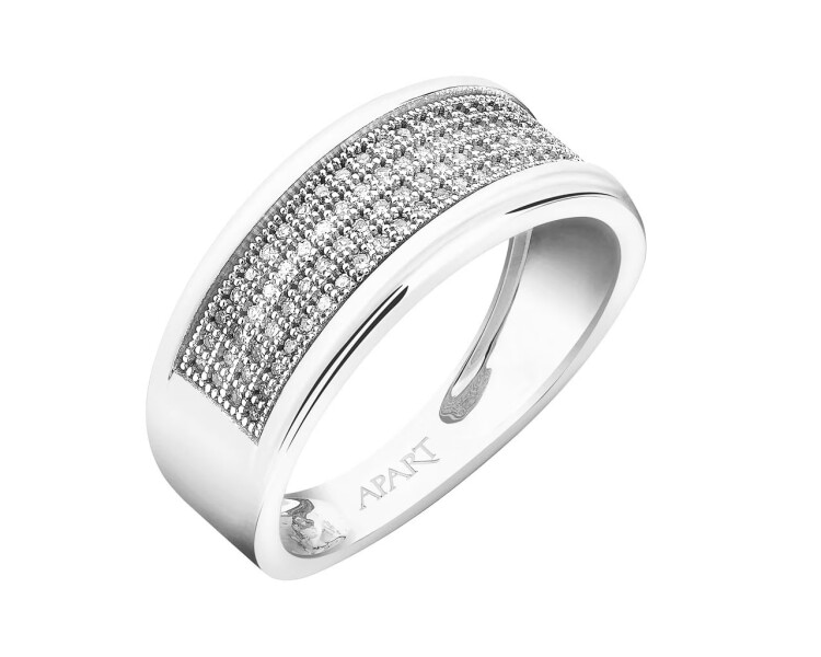 Prsten z bílého zlata s diamanty 0,24 ct - ryzost 585