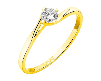 White gold ring with brilliant 0,24 ct - fineness 14 K