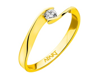 White gold diamond ring 0,10 ct - fineness 14 K