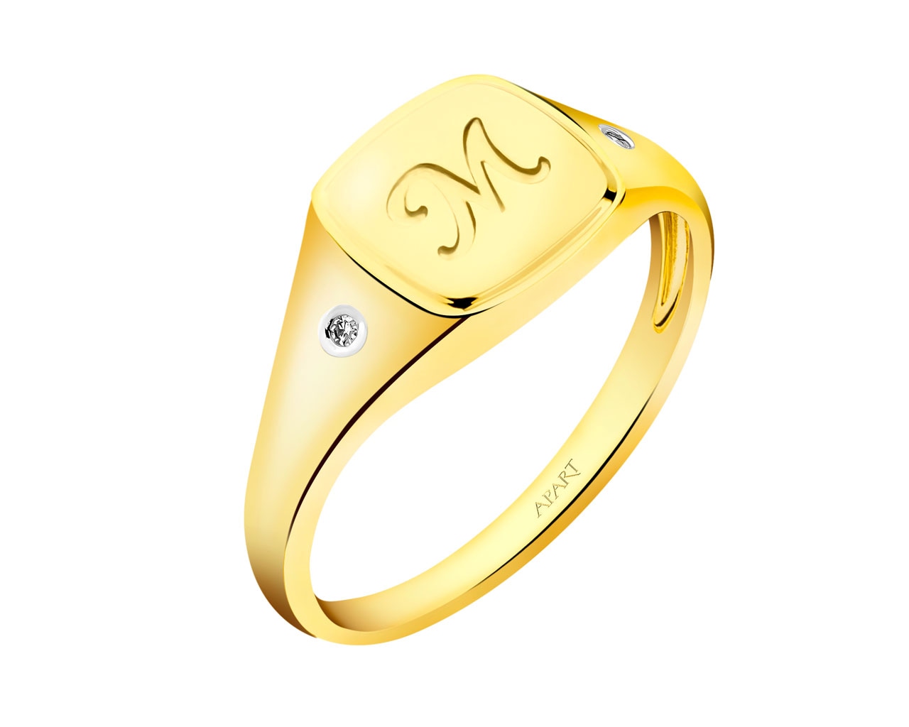 Buy Gold Plated K- Initial Enamelled Chain Link Ring by MNSH Online at Aza  Fashions.