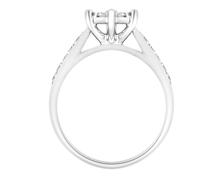 Pierścionek z białego złota z brylantami - 0,57 ct - próba 585
