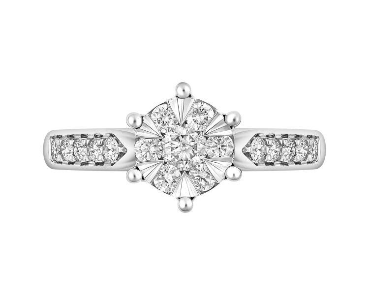 Pierścionek z białego złota z brylantami - 0,57 ct - próba 585