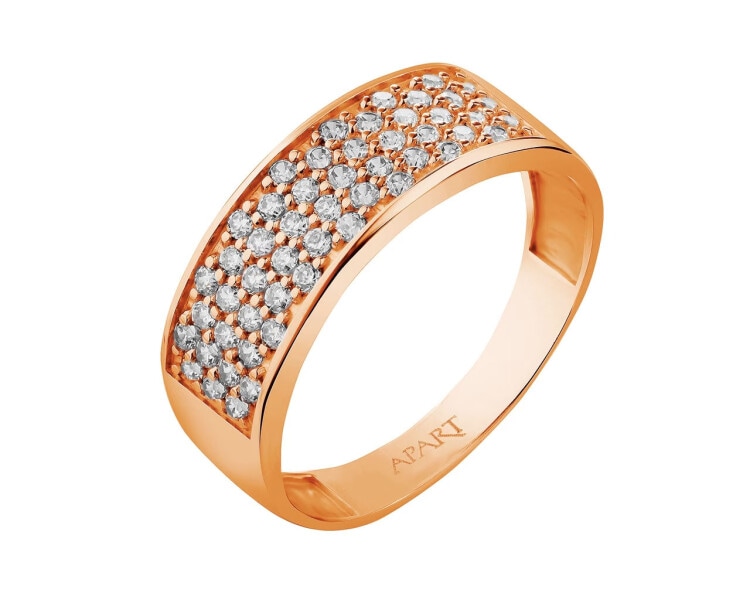14 K Pink Gold Ring with Cubic Zirconia