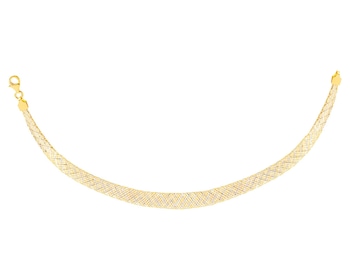 14 K Rhodium-Plated Yellow Gold Bracelet 