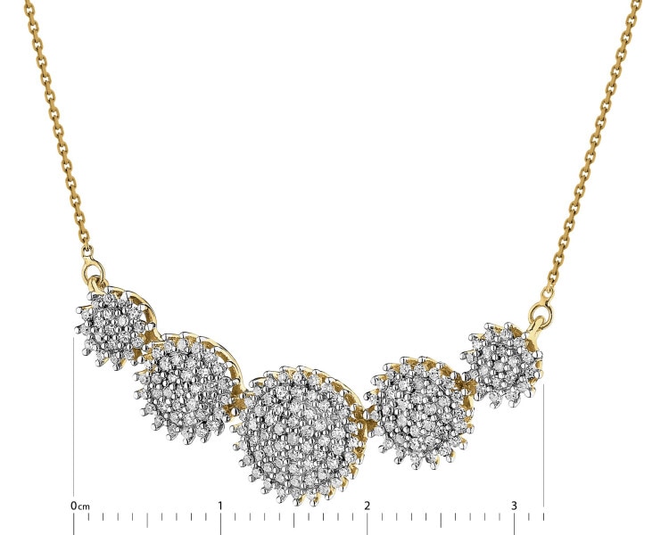 Zlatý náhrdelník s diamanty - 0,50 ct - ryzost 585