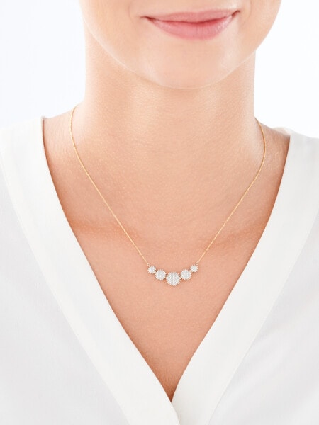 Naszyjnik z żółtego złota z diamentami - 0,50 ct - próba 585