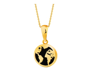 8 K Yellow Gold Pendant with Synthetic Onyx